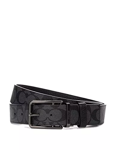 COACH Double Bar Buckle Cut-To-Size Reversible Belt, 38mm for men black color