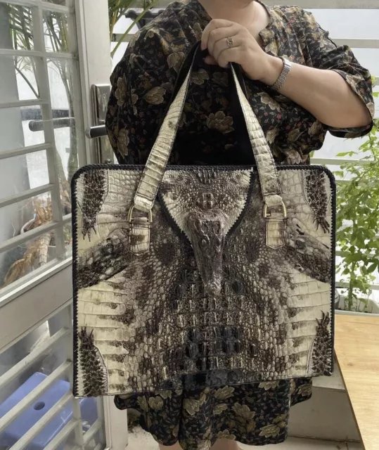 Natural Genuine Crocodile Skin Handbag-Handmade and Special, Unique Handbag