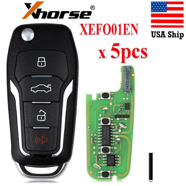 5 x XHORSE XEFO01EN Super Remote Key 4 Buttons for Ford with Built-in Super Chip