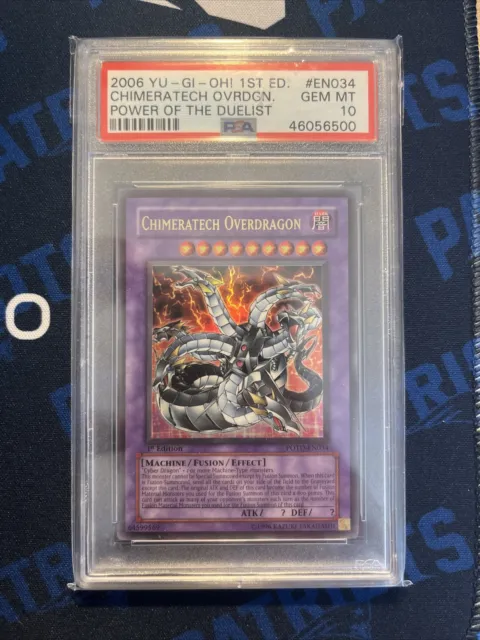 Yu-Gi-Oh 2006 Chimeratech Overdragon PSA 10 GEMA COMO NUEVO 1a edición POTD-EN034 Ultra