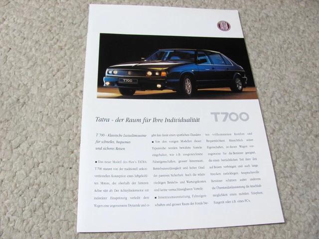 1980's TATRA T700 (CSSR) SALES BROCHURE..