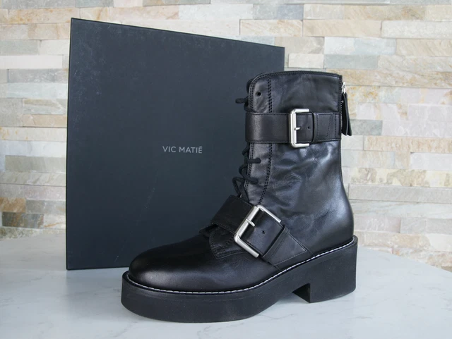 Bottes En Cuir Vic Matié - Pointure 37 - Couleur Kaki - Occasion Très Bon état