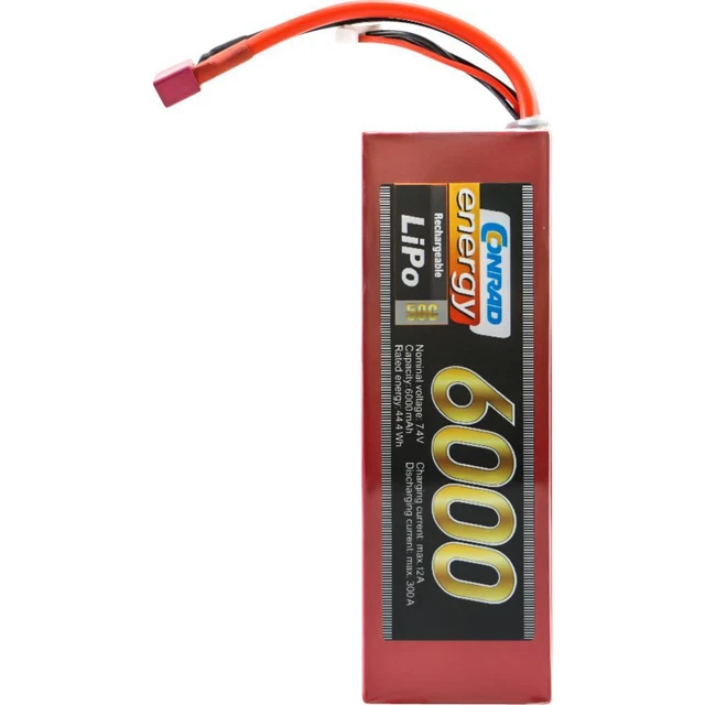 Conrad energy Pack de batterie (LiPo) 7.4 V 6000 mAh Nombre de cellules: 2 50 C