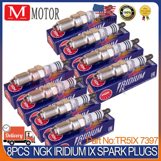 Set (8) New Ngk Iridium Ix Spark Plugs Tr5Ix 7397 For Ford Gm Cadillac Chevrolet