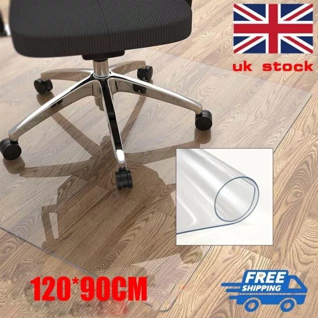 Non Slip Home Office Chair Desk Mat Floor Carpet Protector PVC Plastic Clear
