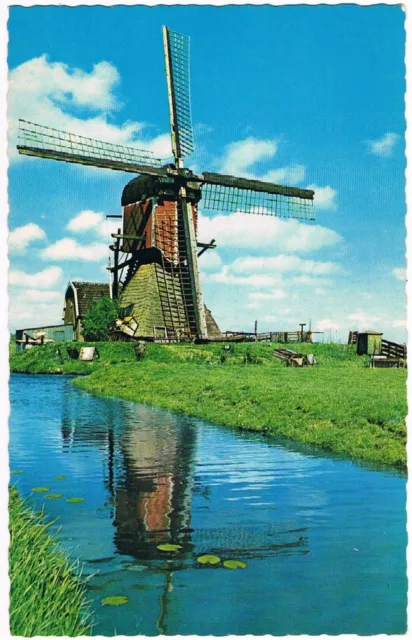 Postcard Niederlande Netherlands Holland Windmühle wind mill molen Leiderdorp AK
