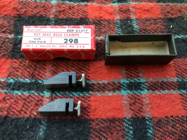 Starrett 298 Key Seat Rule Clamps With Original Box