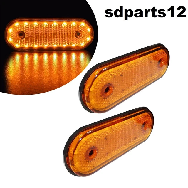 2x 12v 8 LED Indicatori Laterali Luci Ingombro Arancio Per Camion - Foto 12
