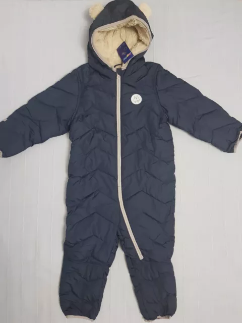 LUPILU Baby Overall Winteranzug Fleece Wagenanzug mit Kapuze Gr. 86/92 NEU