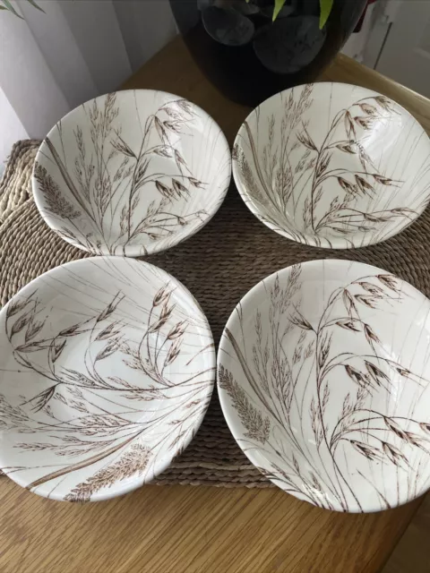 4 X Vintage Staffordshire English Ironstone Soup Dessert Cereal Bowls Set