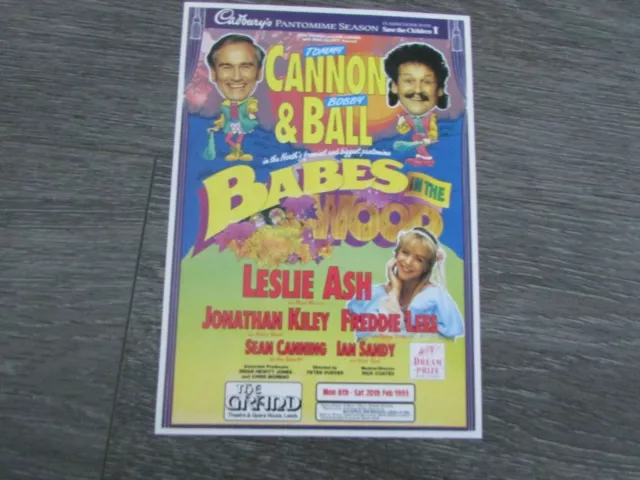 Cannon & Ball and Leslie Ash in Babes in Wood 1993 Leeds the Grand Theatre Flyer
