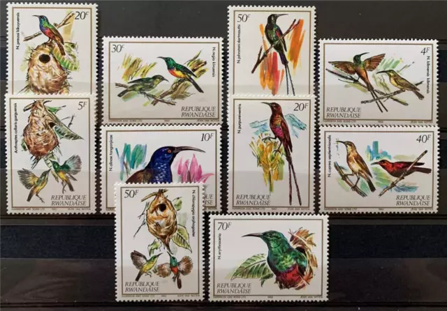 Rwanda. Nectar Sucking Birds Stamp Set. SG1141/50. 1983. MNH. #TT11