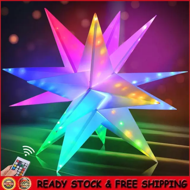 LED Christmas Star Tree Topper APP Remote Control 3D Star Treetop (25CM)