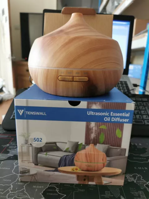 LED Aroma Essential Oil Diffuser Ultrasonic Humidifier (yellow wood effect)