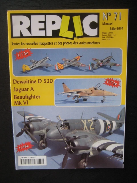 REPLIC n° 71 - BRISTOL BEAUFIGHTER - DEWOITINE D.520 - SEPECAT JAGUAR A - Me-262