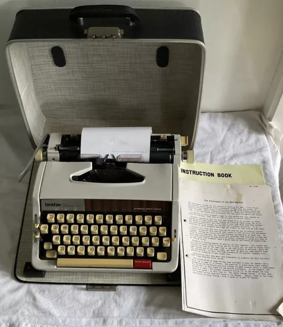 Collectable Vintage “Brother Deluxe 1510” Portable Typewriter, Manual & Case