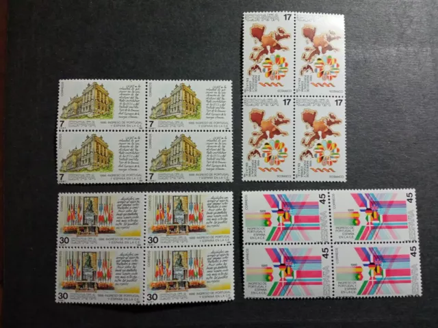 Sellos España Mnh 1986 Bloque 4 Ingreso De España Y Portugal En La Cee