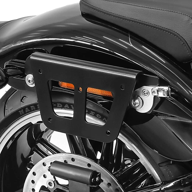 Soporte Matricula Harley Kit De Soporte De Matrícula Para Motocicleta, Montaje Lateral Negro Para Harley Softail Fat Boy Breakout Dyna Street Bob 2018-2023 - AliExprs Portamatriculas Para Harley