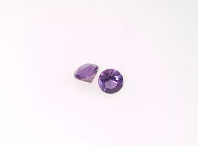 3.25mm Round Loose Natural Dark Amethyst Gemstones x 2 - February Birthstone