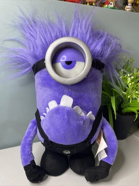 DESPICABLE ME 2 Talking Purple Minion PLUSH Glowing Eye Thinkway Toys Rare(13