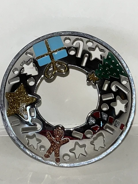 Vtg Yankee Candle Holiday Metal Illuma Lid Star Tree Candy Cane Gingerbread Man