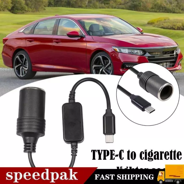 USB C Typ C zu 12 V Auto Zigarettenanzünder Buchse Konverter Adapter.2024