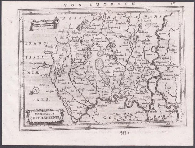 Zutphen Holland Niederlande Netherlands Nederland map Karte Mercator 1651