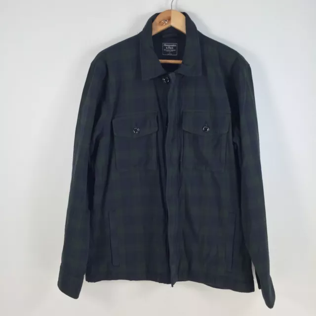 Abercrombie and Fitch mens jacket size L multicolour plaid long sleeve 053740