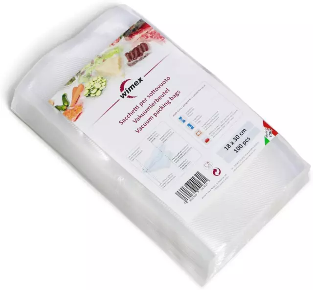 - Sacchetti Sottovuoto Goffrati per Alimenti 18X30 Cm - 100 Pezzi (30Mt). BPA Fr