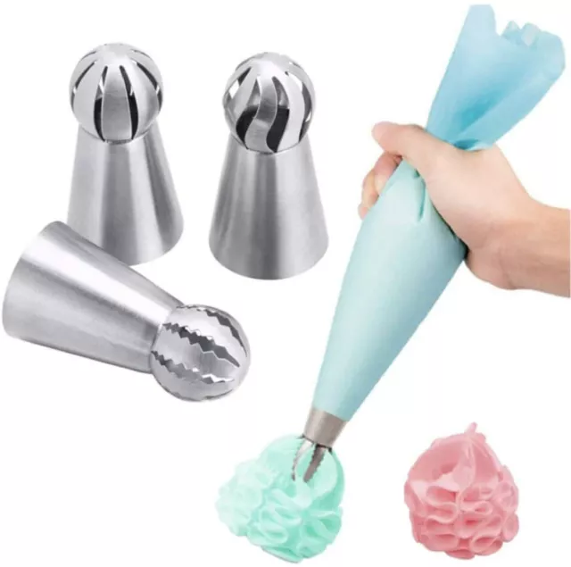 Cake Decorating Kit Icing Decoration Russian Piping Nozzles Bag, 4-Pieces, Large