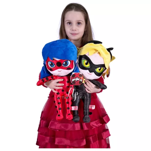 Peluche Miraculous Ladybug et Cat 45 - 80cm Ladybird Poupée Souple Plush Size XL