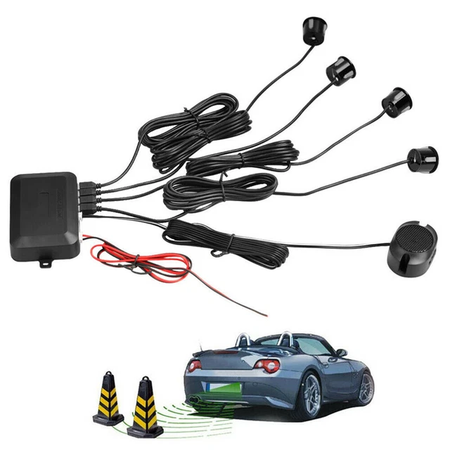 4PCS Car Reverse Backup Parking Sensor Radar System Waterproof Sensors Black Kit