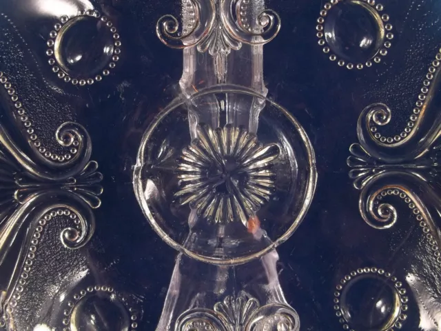 c. 1902 Jefferson Glass Jewel and Fan White Opalescent Star Shape Novelty Dish 3