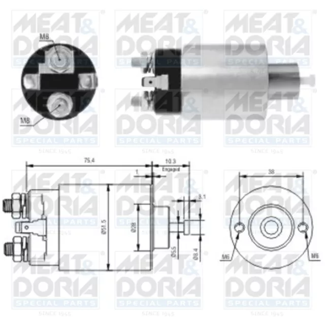 MEAT & DORIA Magnetschalter Starter 46167 51mm für HYUNDAI STAREX Bus A1 PORTER