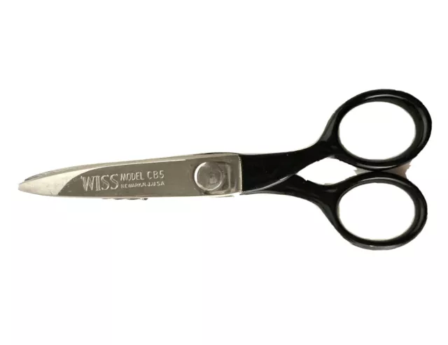 WISS Pinking Shears Scissors CB 5 Black Handle 5” USA Vintage Very Good NO BOX