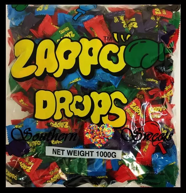 Zappo Drops 1Kg Approx 250Ct Halloween Lollies Fruity Gluten Free Lollies Halal