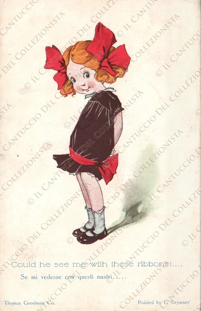 1921 Se mi vedesse con questi nastri… Bambina innamorata L. BRYMNER Cartolina