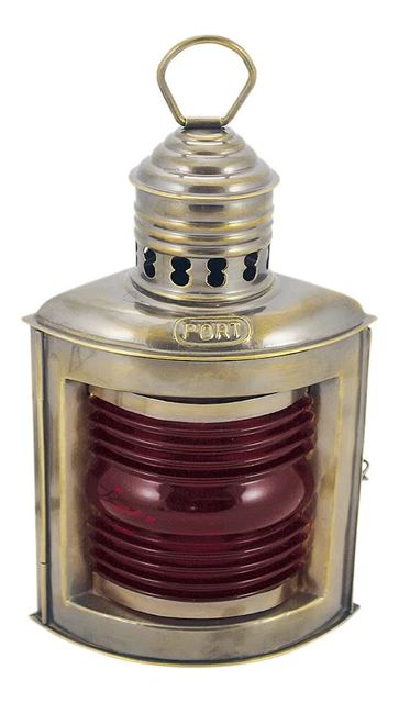 Backbordlampe mit Petroleumbrenner Schiffslampen Messing, antik Sea4You