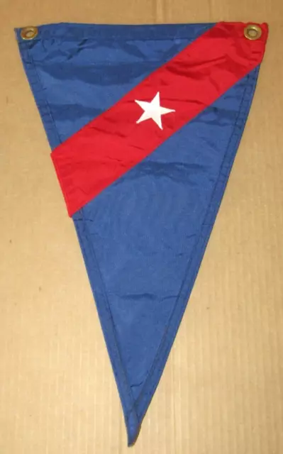Nautical Boat Flag 12"x21" Nylon Canvas Blue Red White Star w/Grommets Pennant