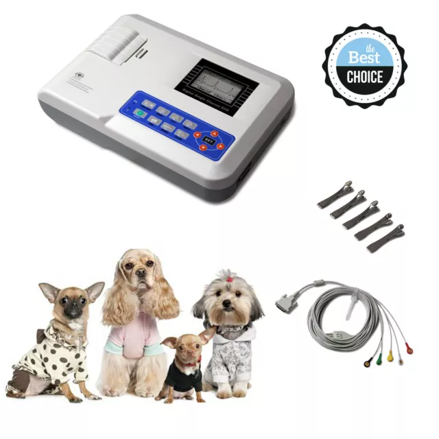 ECG100G Vet Veterinary Electrocardiograph pet animal one channel 12 LEAD ECG/EKG