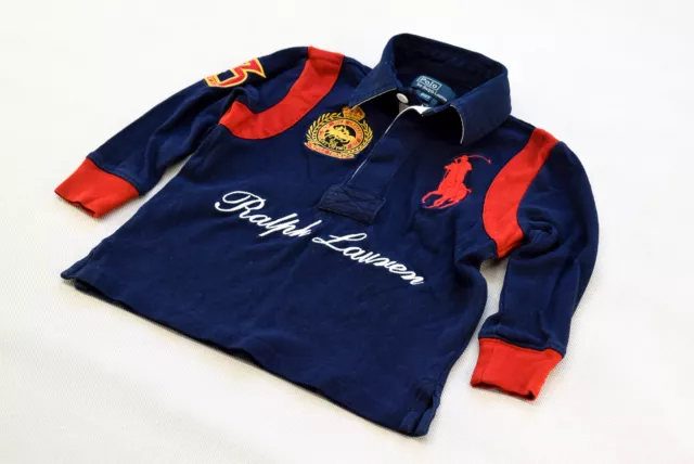 Polo Ralph Lauren Longsleeve T-Shirt Top Rugby Challenge Cup Big Pony 2T 86-92