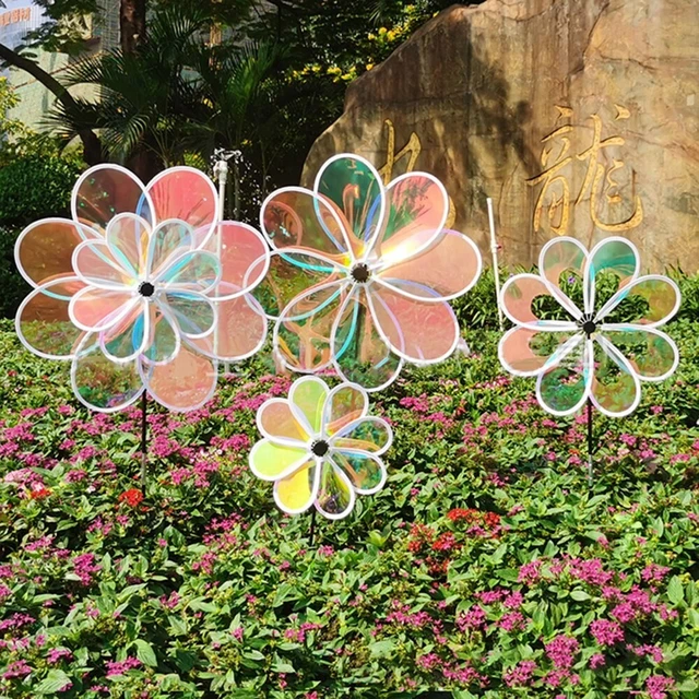 Decorazione Da Giardino Ruota Del Vento LED Luce Solare Oro Lampada Da Giardino Con Picco A Terra Metallo Oro Vetro Rotto Bianco Caldo Lxh 22x 92 Cm 85569964