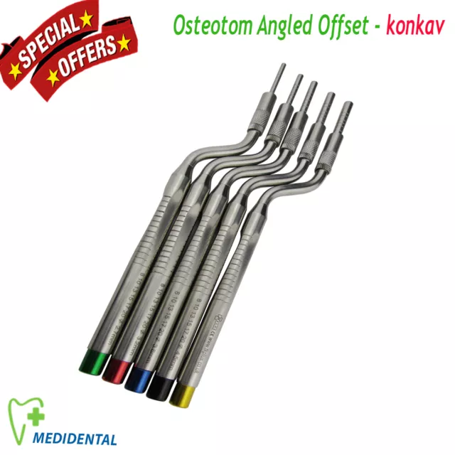 5er set Sinus Lift Osteotome Osteotom Osteotomes konkav Chirurgie Guides Bajonet