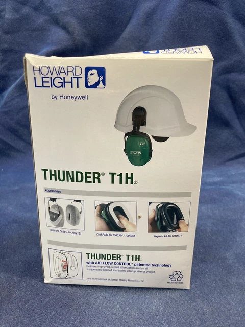Howard Leight 1011601 Thunder T1H Cap-Mounted Earmuff,  1011601-1 Hard Hat Muffs