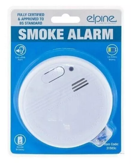 Smoke Alarm Detector Sensor low Battery Warning Photoelectric Home 9V Included