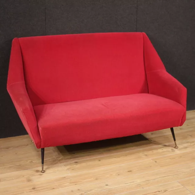 Divano italiano moderno vintage design mobile sofà in velluto rosso salotto 900