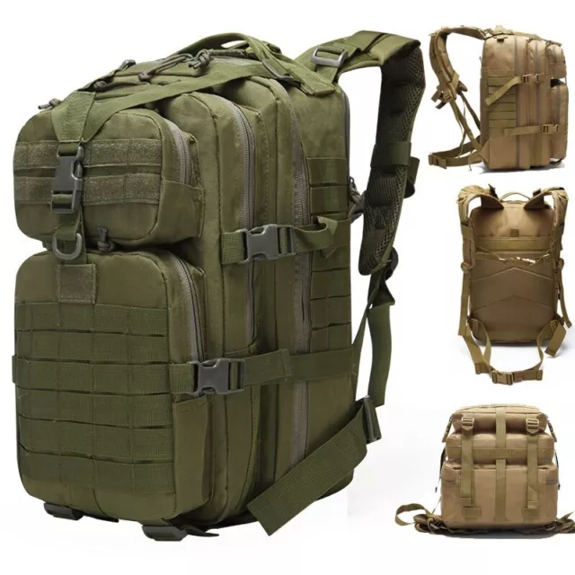 TACTICAL ARMY BACKPACK Military Assault Molle Rucksack Large Capacity ...