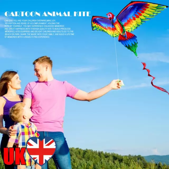 Kids Realistic Big 3D Parrot Kite Children Flying Game Family Outdoor Sports