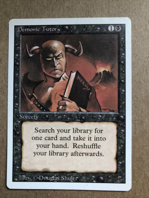 Demonic Tutor X1 Revised Ex+ Condition See Pics Front Back English