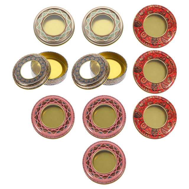 10 pz scatole di imballaggio rotonde sigillate lattine di zafferano barattolo colore misto